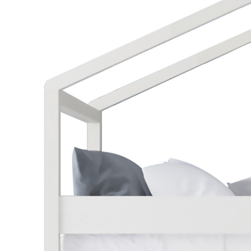 Zirke Kids Twin Over Twin Bunk Bed, Antique White