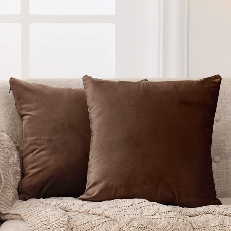 Frith Square Cushion Cover, 61cm H x 61cm W x 1cm D, Chocolate