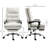 Cream White Chair With Reclining Feature, Footrest, Double Padding, Swivel Wheels, Has Heating And Massage Functions Office White, Features