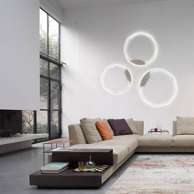 LED ring wall and ceiling light, dimmable, modern, round