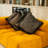Charcoal Chic Fringed Throw Pillow
