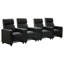 Cinéma maison 4 places noir rembourré avec console Wedge