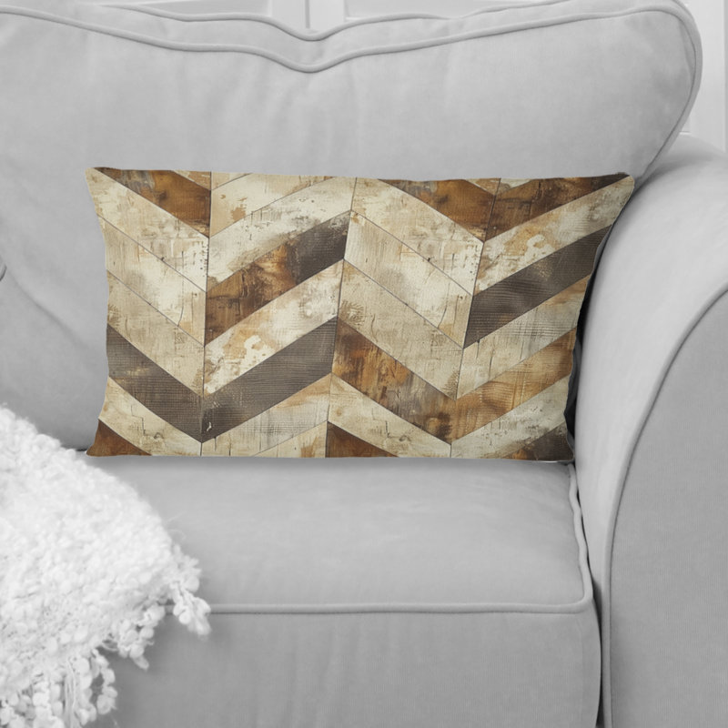 Coussin lombaire crème à chevrons glamour