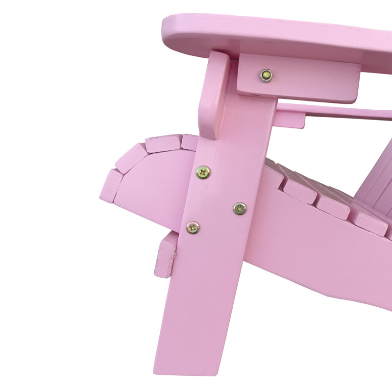 Outdoor Or Indoor Wood Children Adirondack Chair,Pink, Pink