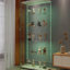 Armoire de rangement en verre trempé avec DEL et roues intégrées - pour le vin, les dossiers dans différents endroits Vin blanc idéal pour les pièces-1624113162-1624113160