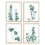 «Vibrant Teal Forest Plant», ensemble de 4 impressions florales encadrées sur papier, 4 pièces-93012251-93012253