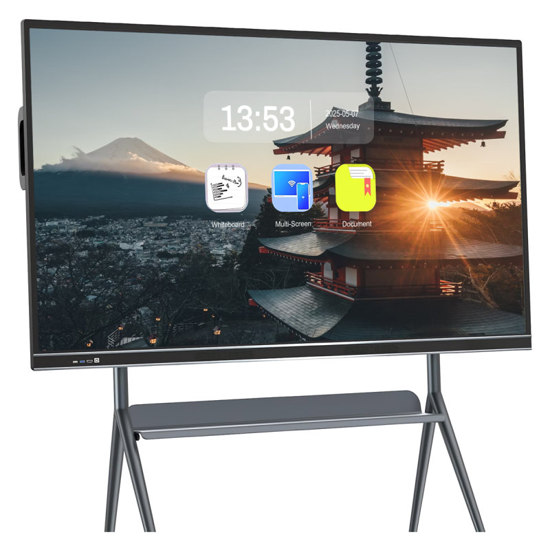 JYXCN 75" Smart Board 4K Pro Touch Interactive Wireless Presentation Screen QR Sharing for Classroom Office