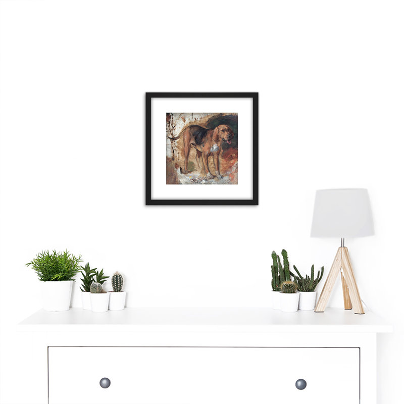 Hunt Study Bloodhound Dog - Single Picture Frame Painting