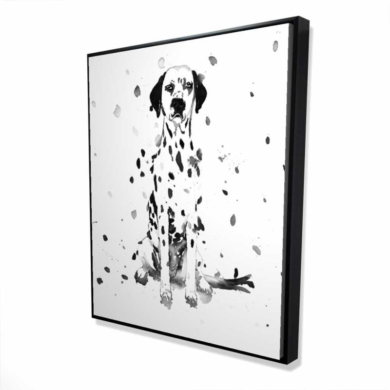Dalmatian Dog Canvas Art - Black Dog Home Decor Framed Print
