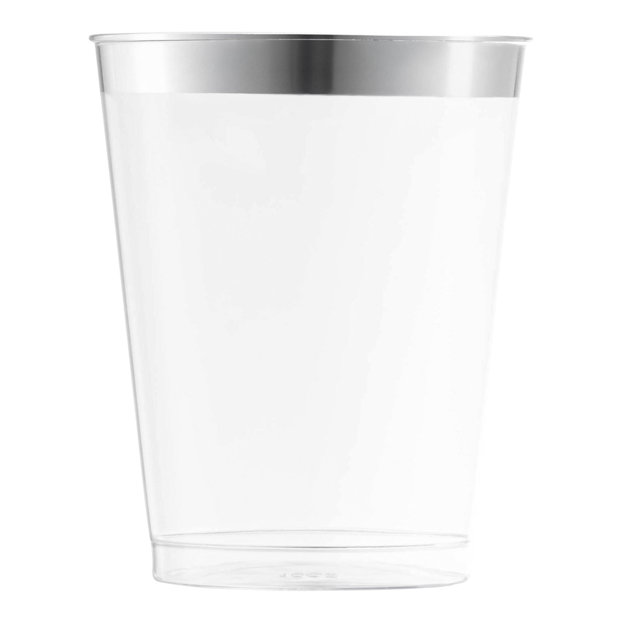 Smarty Had a Party 10 oz. Clear with Metallic Silver Rim Round Tumblers ...