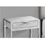 Table d'appoint moderne en ciment gris avec tiroir de rangement et tablette ouverte pour le salon ou la chambre à coucher-1244507753-1244507755