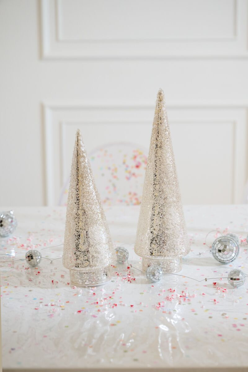 Lighted Metallic Tabletop Tree, 12.5 in x 4 in