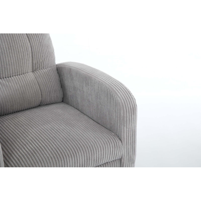 Chaise berçante d'appoint moderne avec pieds en bois massif, dossier haut et poche latérale, fauteuil oscillant rembourré pour le confort et le style