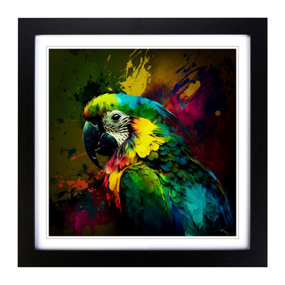 Parrot - Single Picture Frame Print on Wood