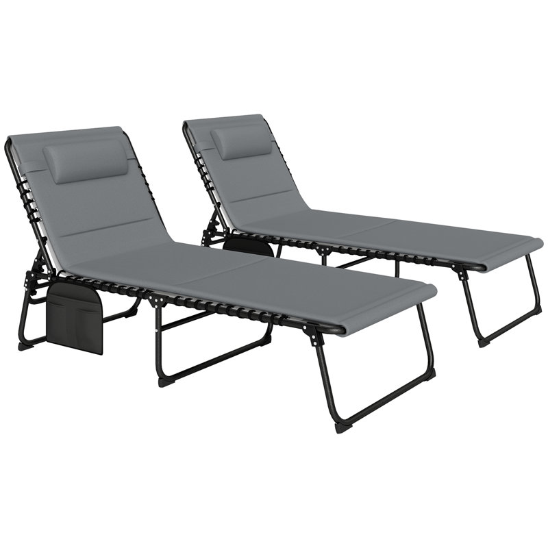 189cm Long Chaise Lounge Set, Grey
