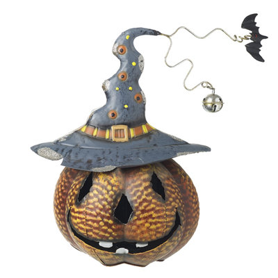 Pumpkin in Witch Hat Decoration