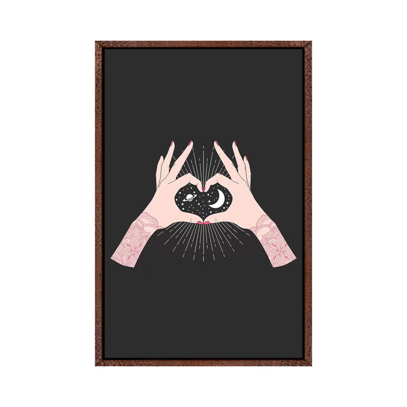 Magic Love by Emanuela Carratoni - Print on Canvas, 101.6cm H x 20.32cm W x 3.81cm D, Classic Brown Wood Framed Canvas