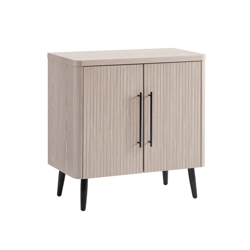 Armoire d'appoint cannelée 31 po | Rangement et présentation en chêne blanchi | Idée cadeau, Chêne