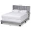 Lit-bateau tapissier, grand lit Exmore, velours gris l 64,20 po x L 83,30 po x H 47,00 po Exmore-1304386315-1304413001