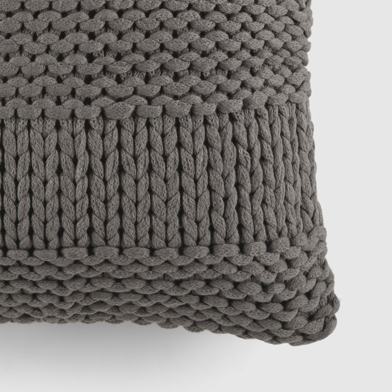 Coussin décoratif Cozy Chunky Knit, Gris foncé