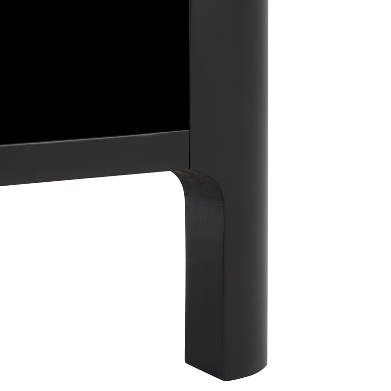 Abbiava 1 Drawer Wood Nightstand, Black