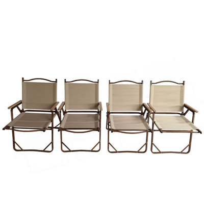 Ensemble de 4 chaises pliantes et portatives confortables avec cadre en aluminium, chaise de voyage Kermit facile à plier et à transporter