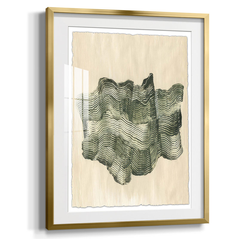 Chlorophylle II, Papier avec cadre doré, Blanc