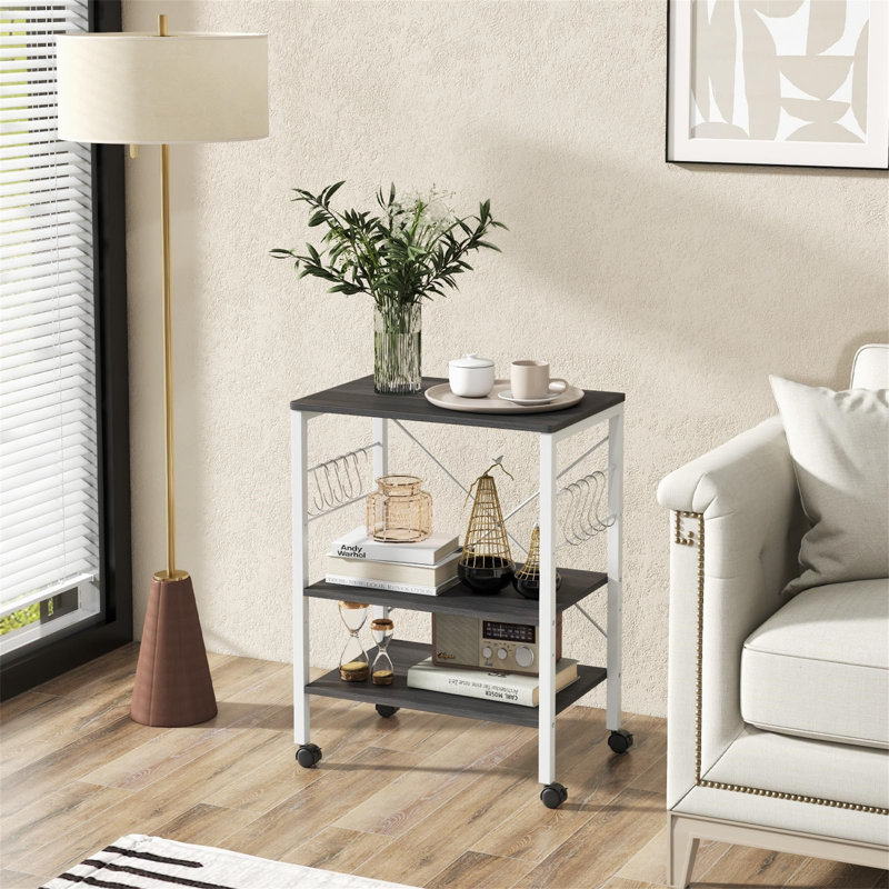 Wood Bar Cart, Black