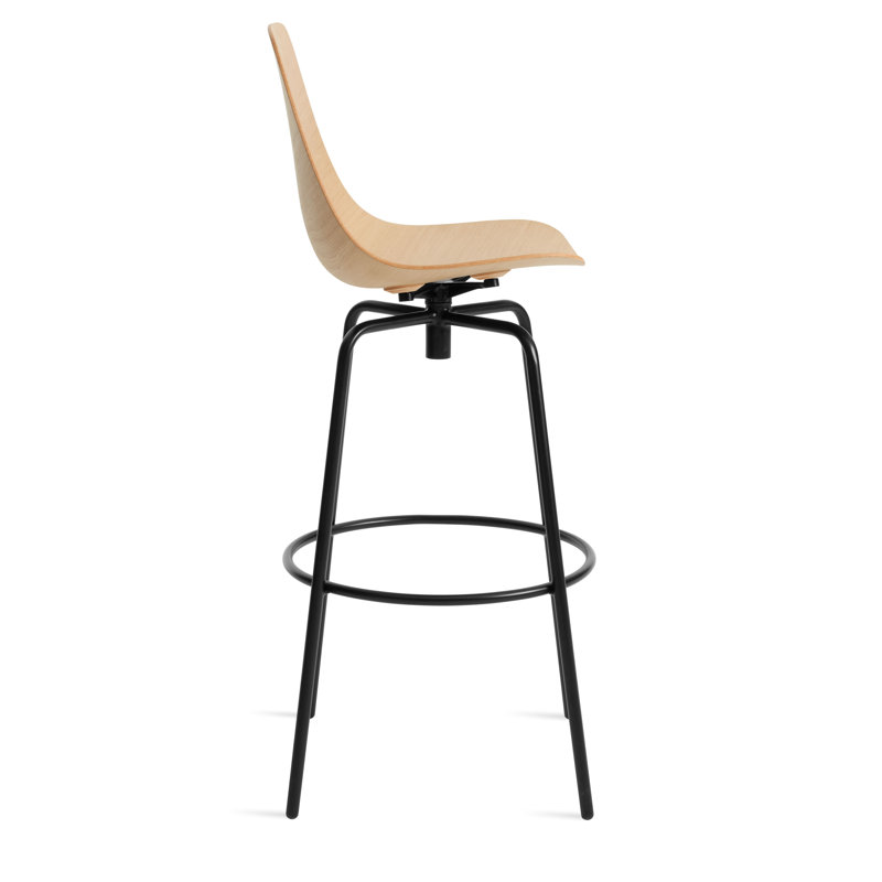 Clean Cut Swivel Stool with Metal Frame, Bar Stool (31" Seat Height), White Oak