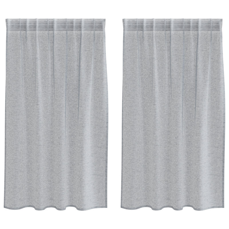 Suzzy Semi Sheer Curtain, 140cm Width x 140cm Drop, Dark Grey