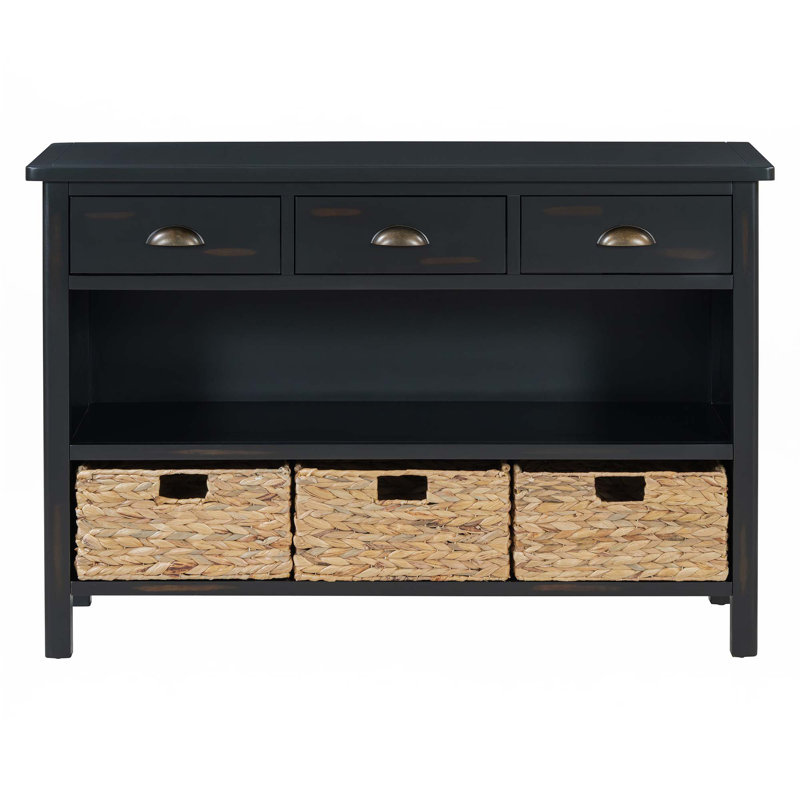 Console rétro avec 3 tiroirs de rangement, Espresso