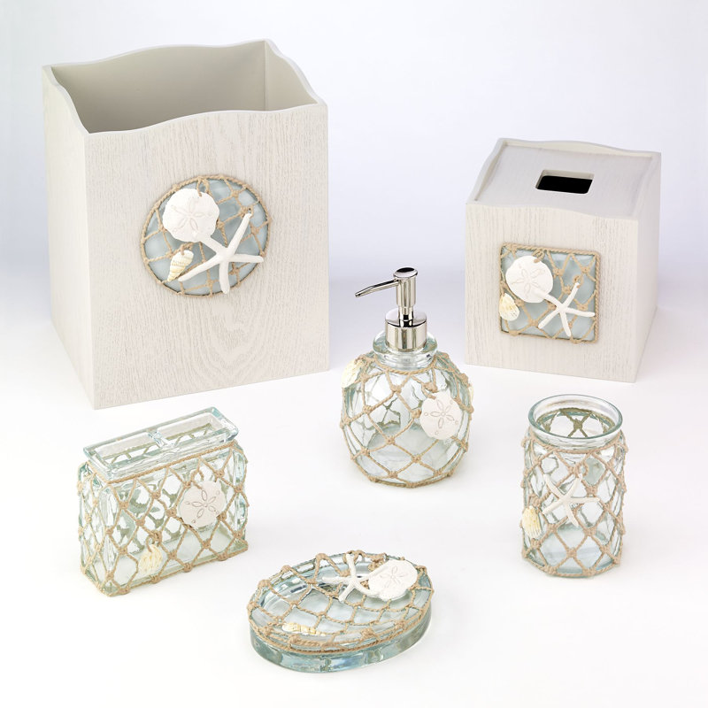 Seaglass Clear Resin and Rope Lotion Pump Dispenser