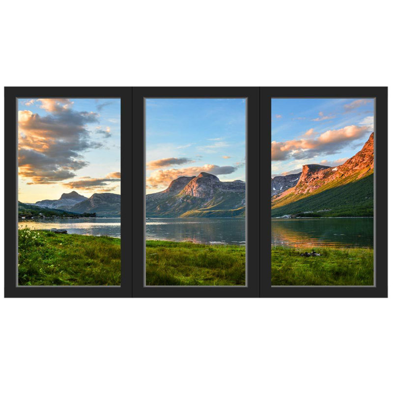 Décalcomanie de fenêtre en vinyle vacances nature, H 28 po x l 48 po