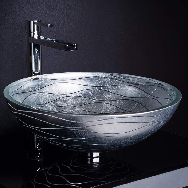 Vetro Freddo 17'' L Bathroom Sink, Silver