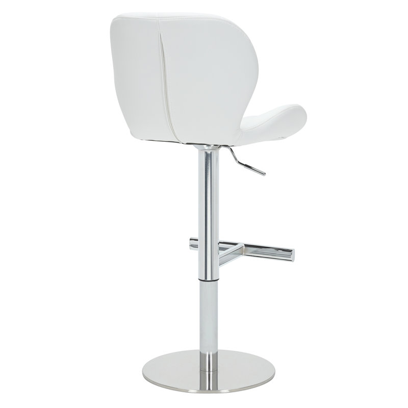 Swivel Upholstered Bar Stool, White