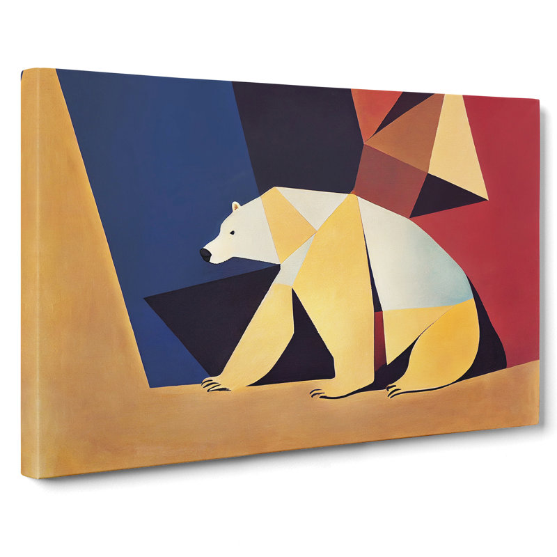 Cool Abstract Polar Bear - Wrapped Canvas, 50cm H x 76cm W x 3cm D