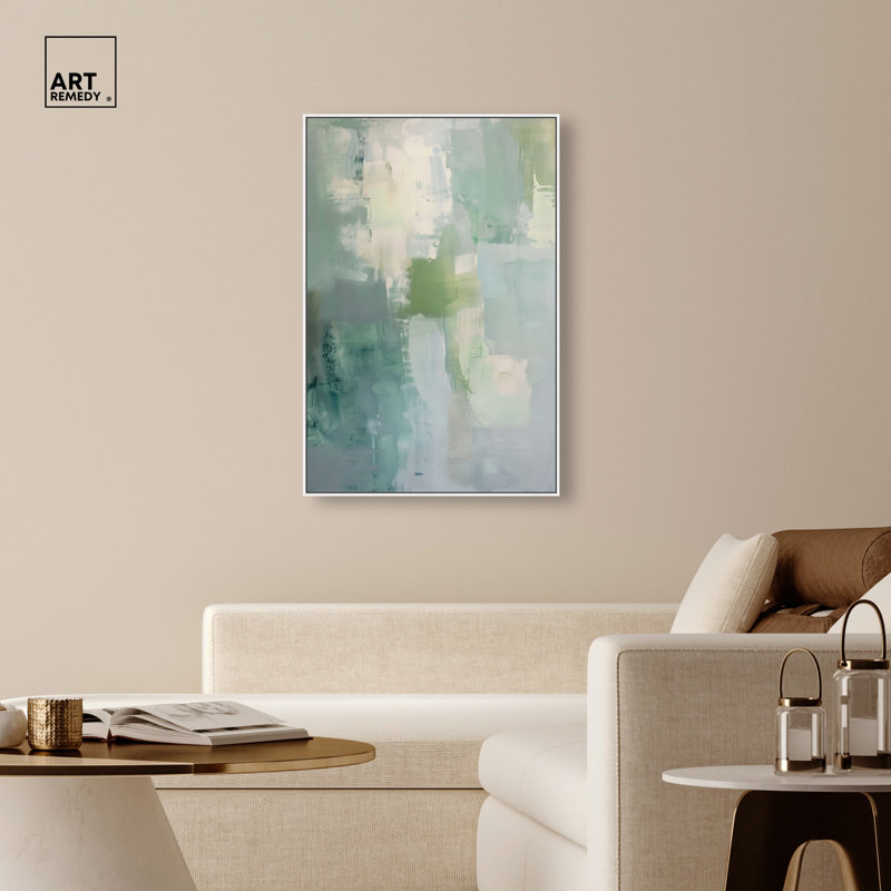 «Mossy Patch I», reproduction d'art sur toile encadrée par Art Remedy, cadre blanc, 30 x 45, H 46 po x l 31 po, Cadre blanc