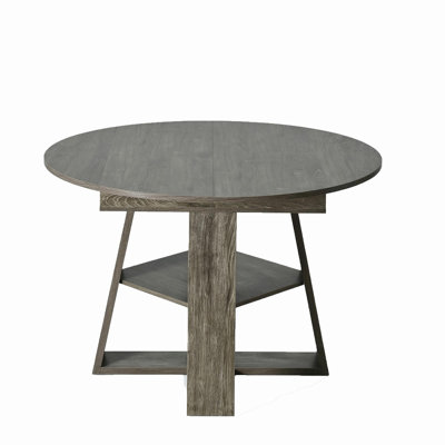 43.3In-59In Extendable Round Dining Table For 4-8,Modern Kitchen Oval Dining Table With Removable Leaves Space Saving,Wood Base With Storage Shelf For