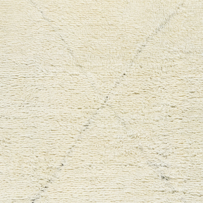 Wool Geometric Area Rug in Cream, Rectangle 8' x 10'