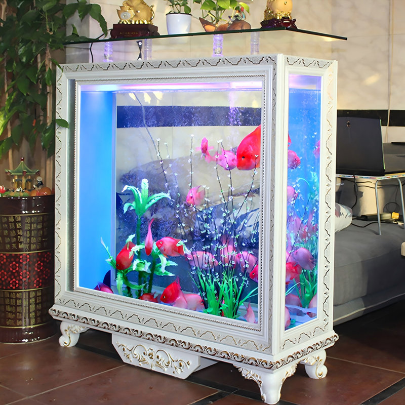 39.37"White Side-Filtration Ecological Rectangular Fish Tank, 54.16 Gallon (50"H x 39.37"W x 15.75"D)
