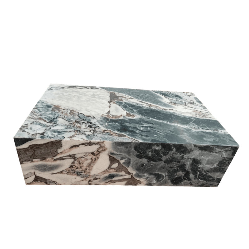 Table basse en marbre véritable - galaxie bleue