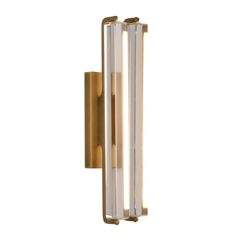 Dimmable Led Wallchiere Crystal Wall Light, Brass