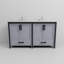 Meuble-lavabo double gris foncé 60 po X P 22 po D, ensemble de comptoir en quartz blanc et robinet-1622233230