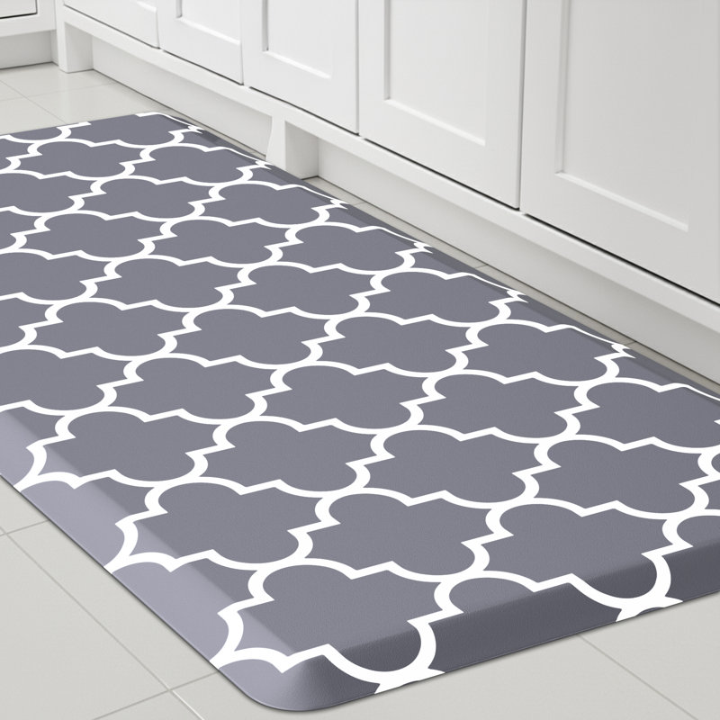 Tapis de cuisine anti-fatigue antidérapant, Gris, Tapis de couloir l 17 po x L 39 po