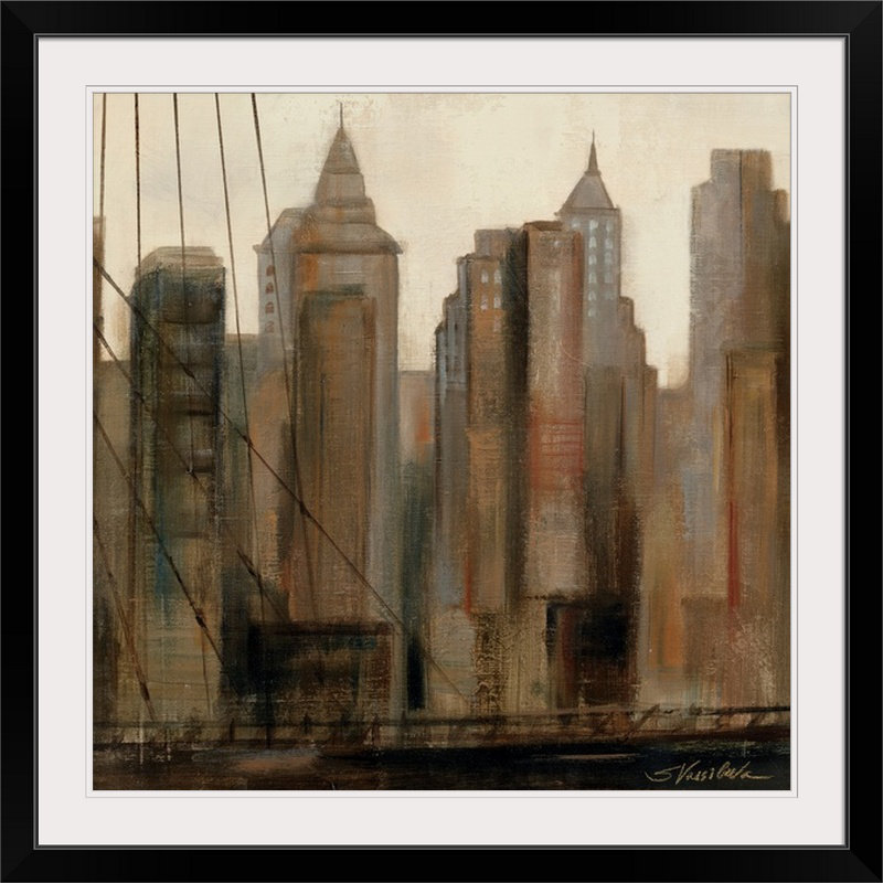 «View from the Bridge II» par Silvia Vassileva, reproduction d'art, H 20 po x l 20 po x p 1 po, Cadre noir