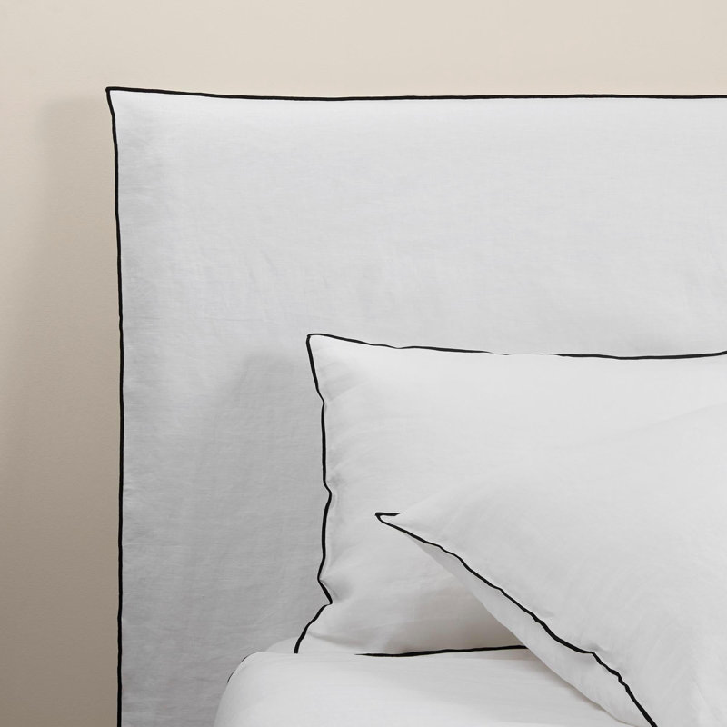 Carlina Slipcover, 134cm H x 190cm W, White & Grey