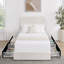 Grand lit plateforme tapissier Livcle Ivory Boucle