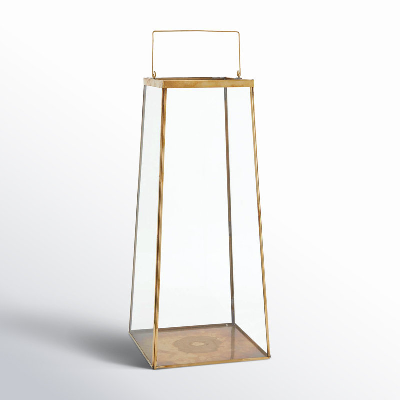 Metal Table Top Lantern, 19" H x 8.25" W x 8.25" D