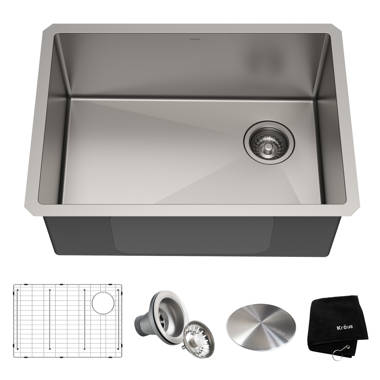 Ruvati 24-Inch Workstation Rounded Corners Undermount Ledge Kitchen Sink with Accessories - RVH8324