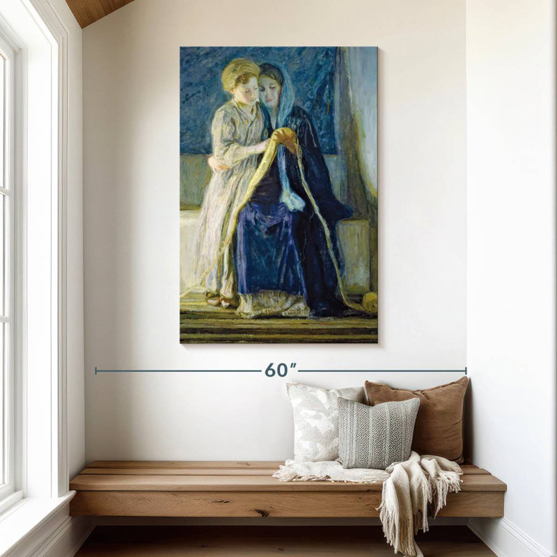 Adella Christ And Mother Studying Scriptures, 48" H x 32" W